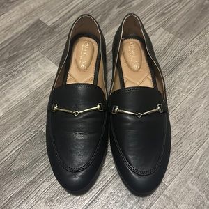 Black Rachel Zoe Loafers with Silver Hardware